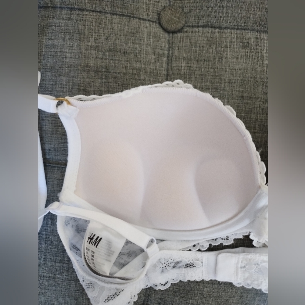 H&M White Lace Super Pushup Bra Size 34B - Picture 4 of 7